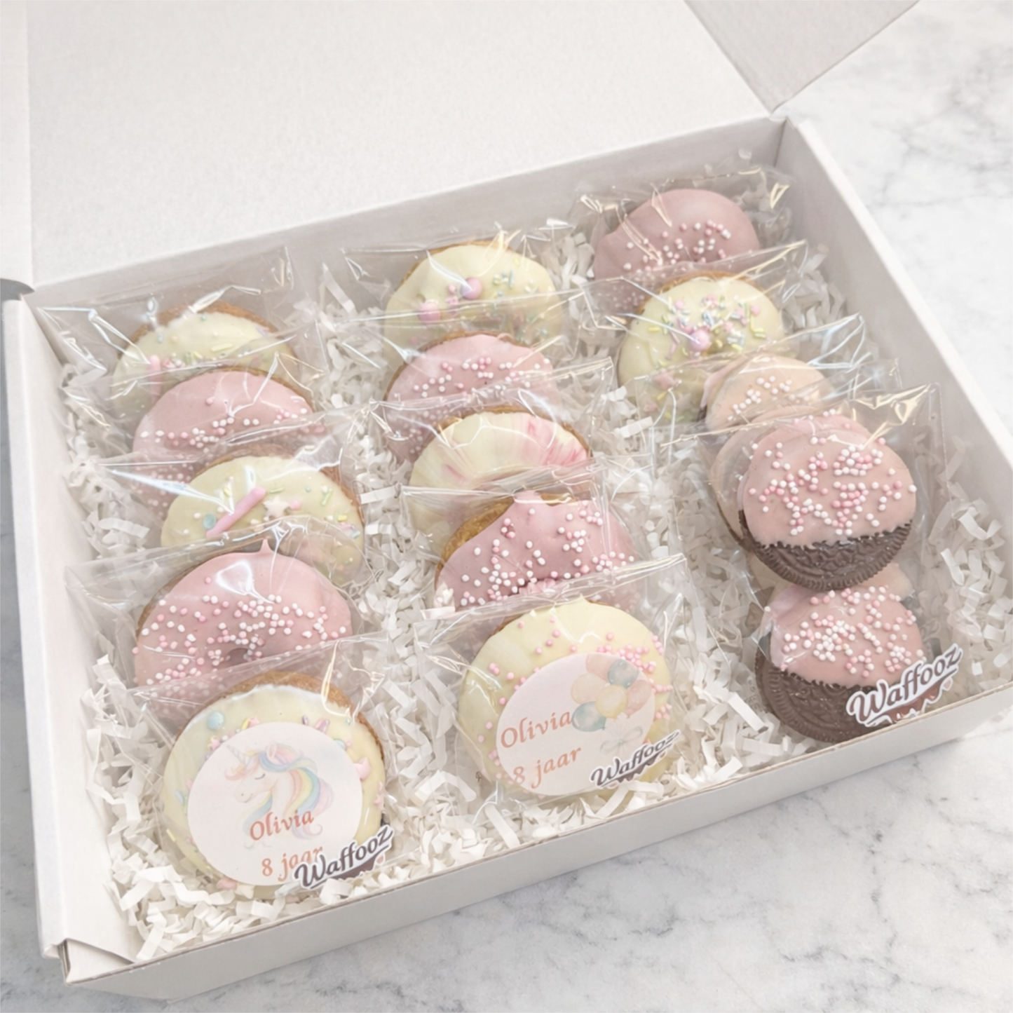 📦 Pretty Pink Unicorn - Verzendbox